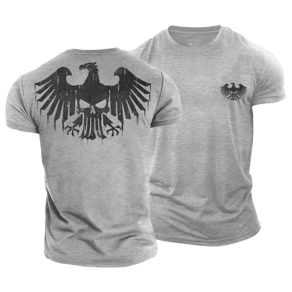 Skull Iron Eagle Cotton T-Shirt
