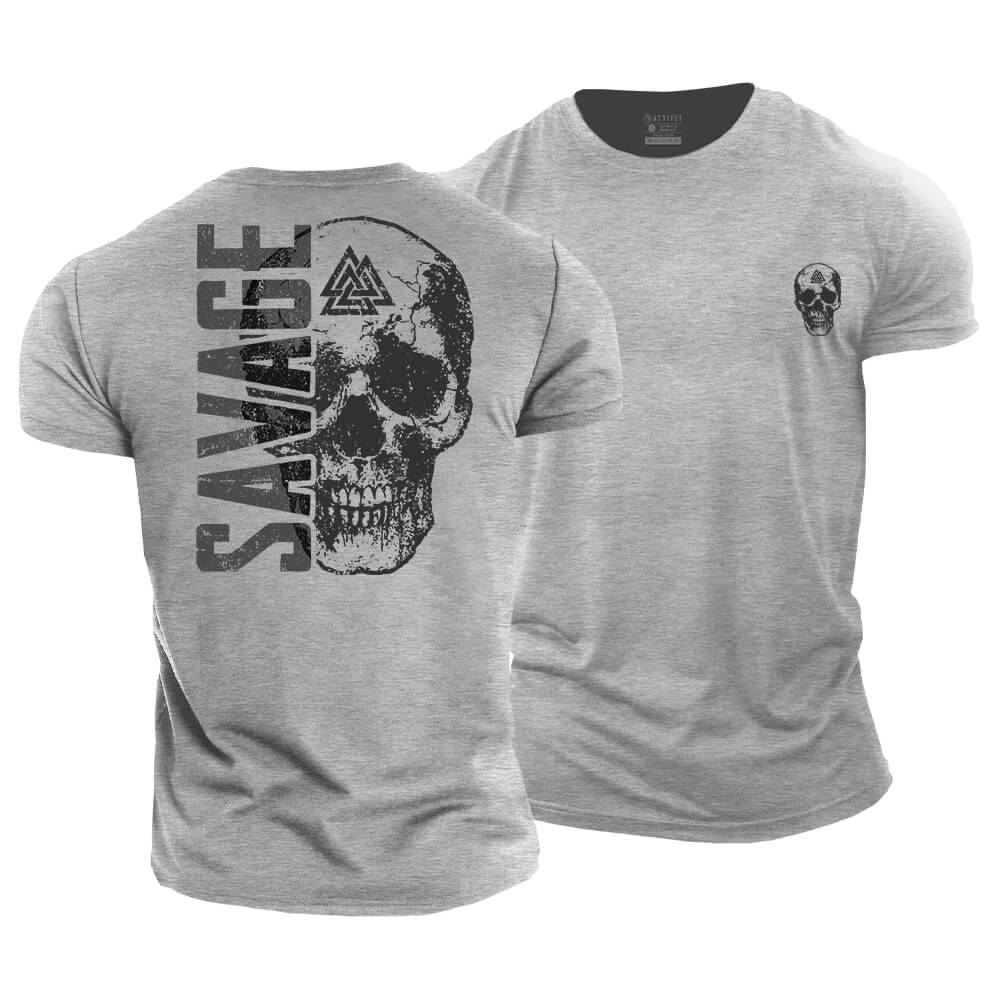 Savage Skull Cotton T-Shirt