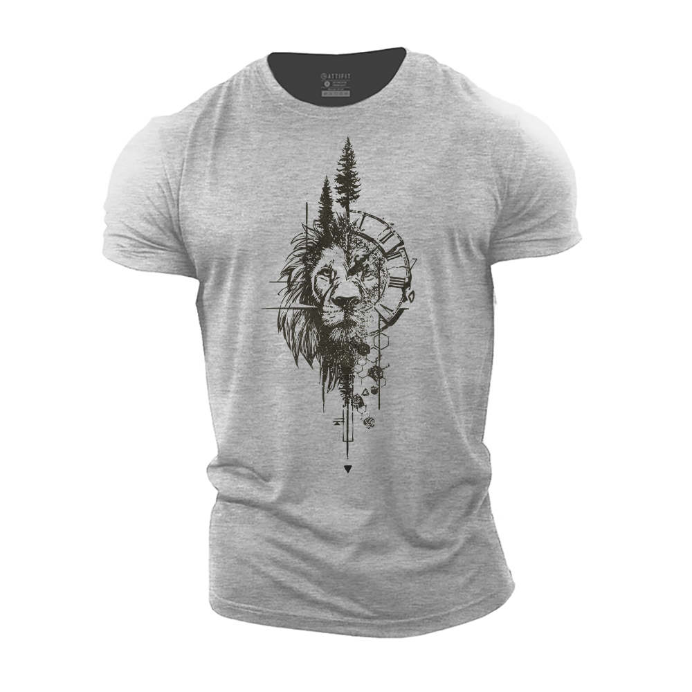 Lions and Nature Cotton T-Shirt