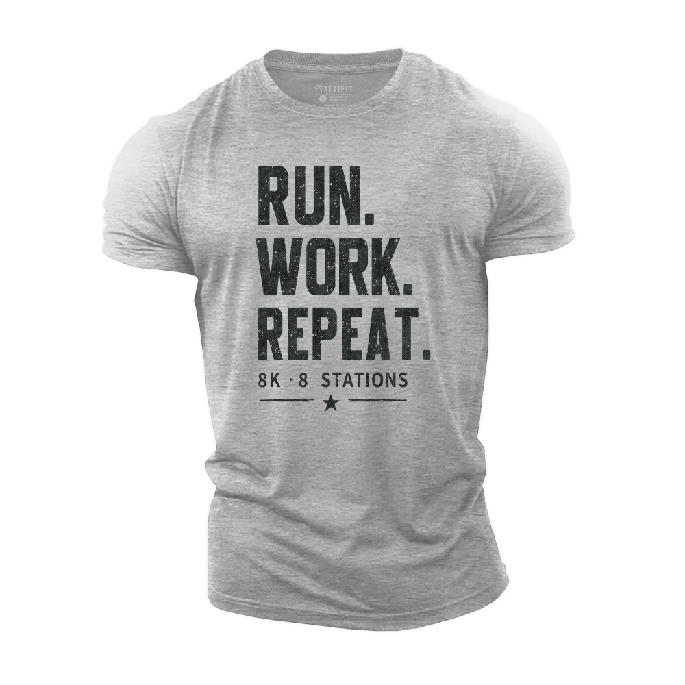 Run Work Repeat Cotton T-Shirt