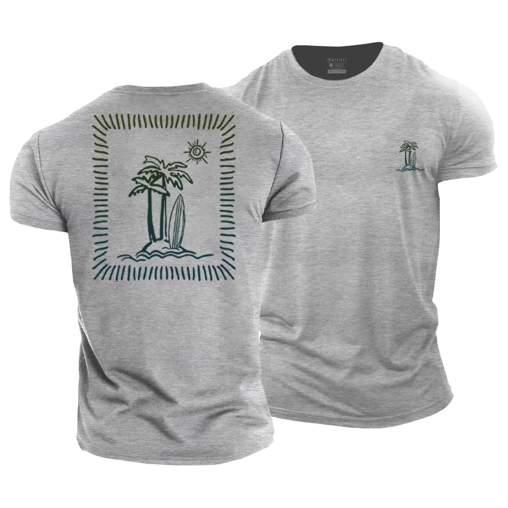 Palm Drawing Frame Cotton T-Shirt