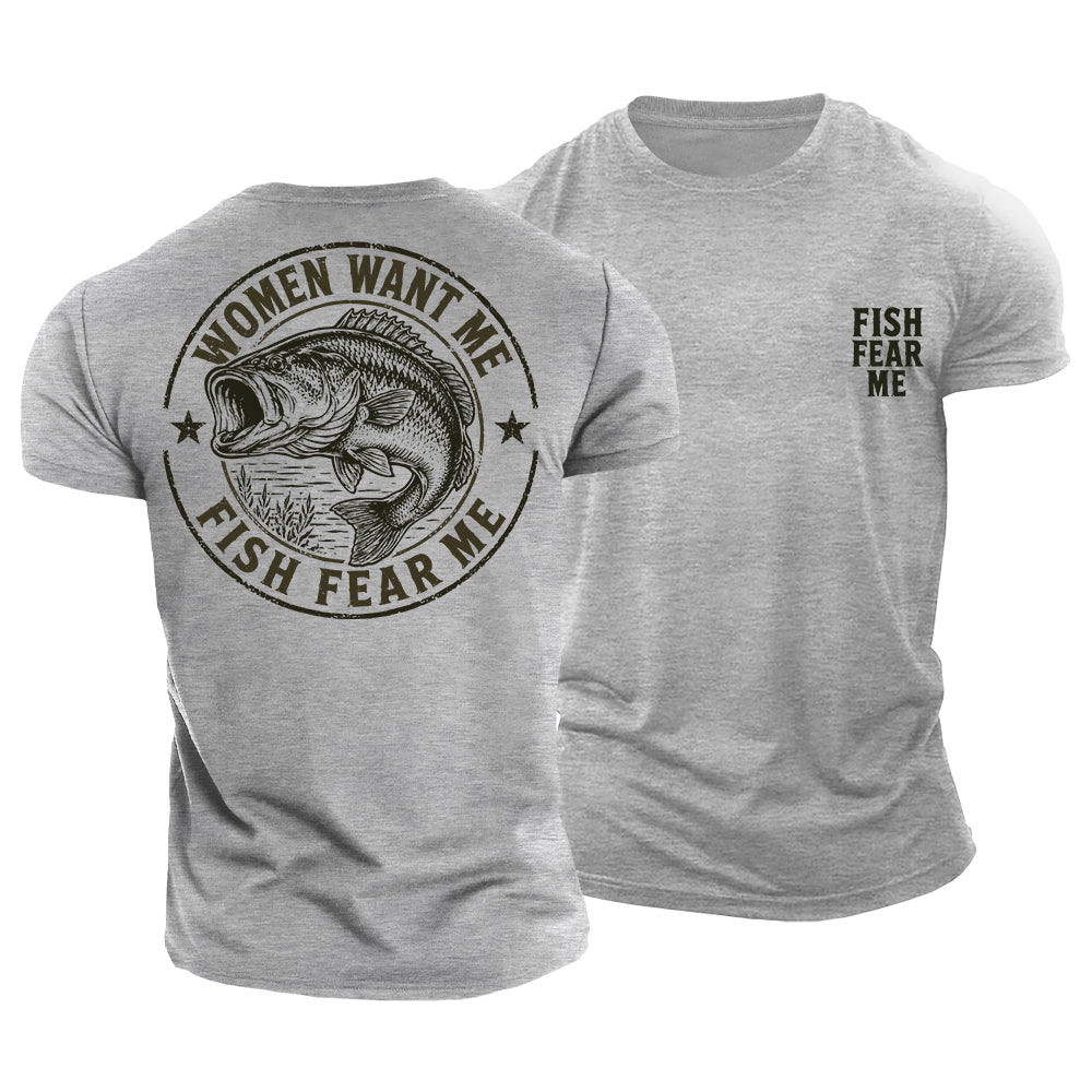 Fish Fear Me Cotton T-Shirt