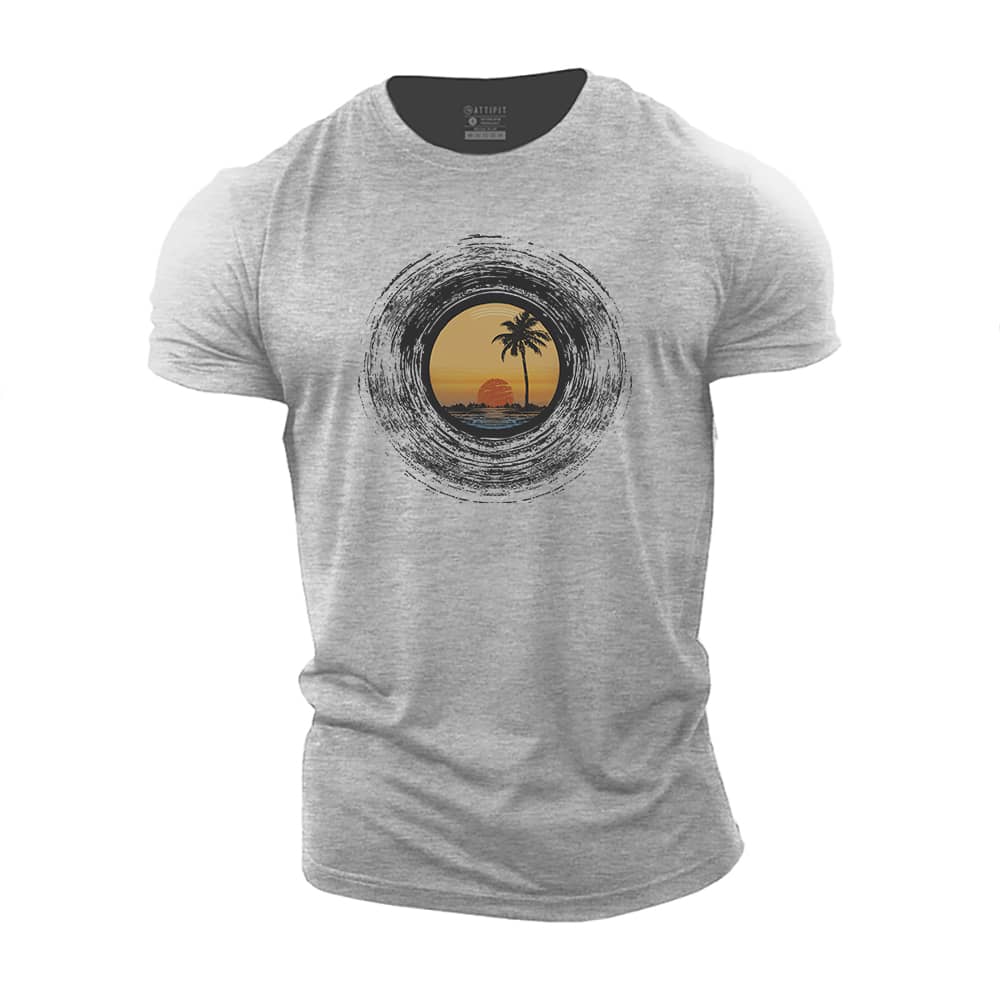 Sunset Record Cotton T-Shirt