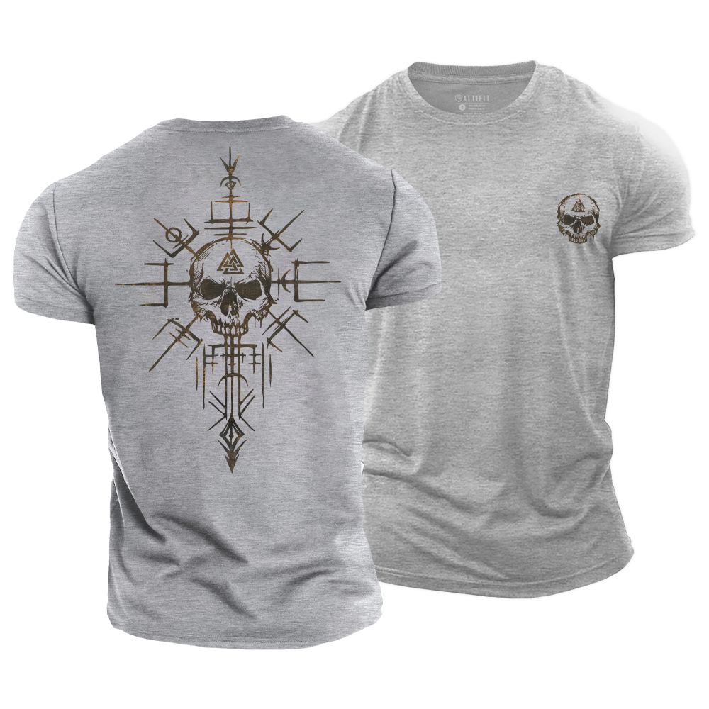 Valknut Skull Cotton T-Shirt