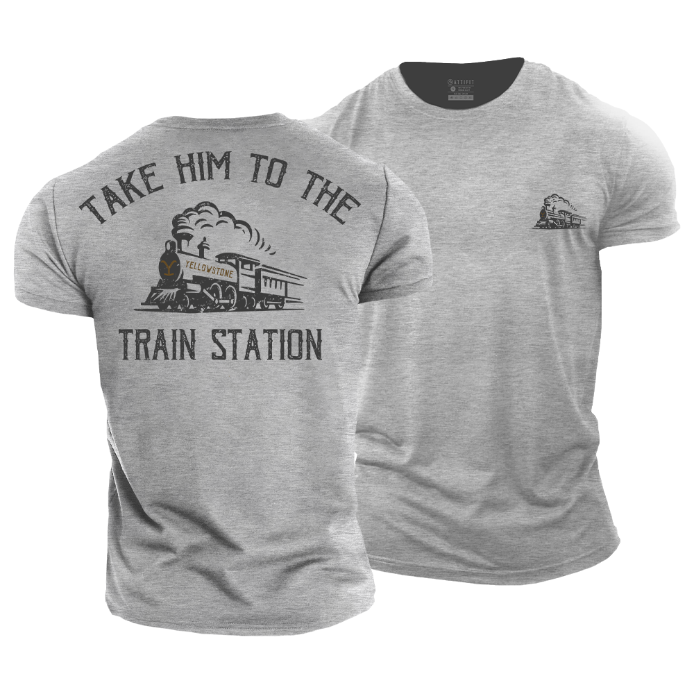 Take Him to the Train Station Cotton T-Shirt