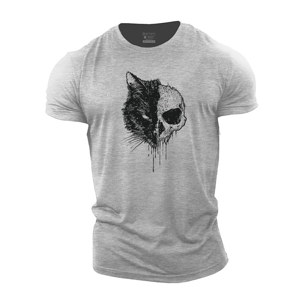 Skull Cat Cotton T-Shirt