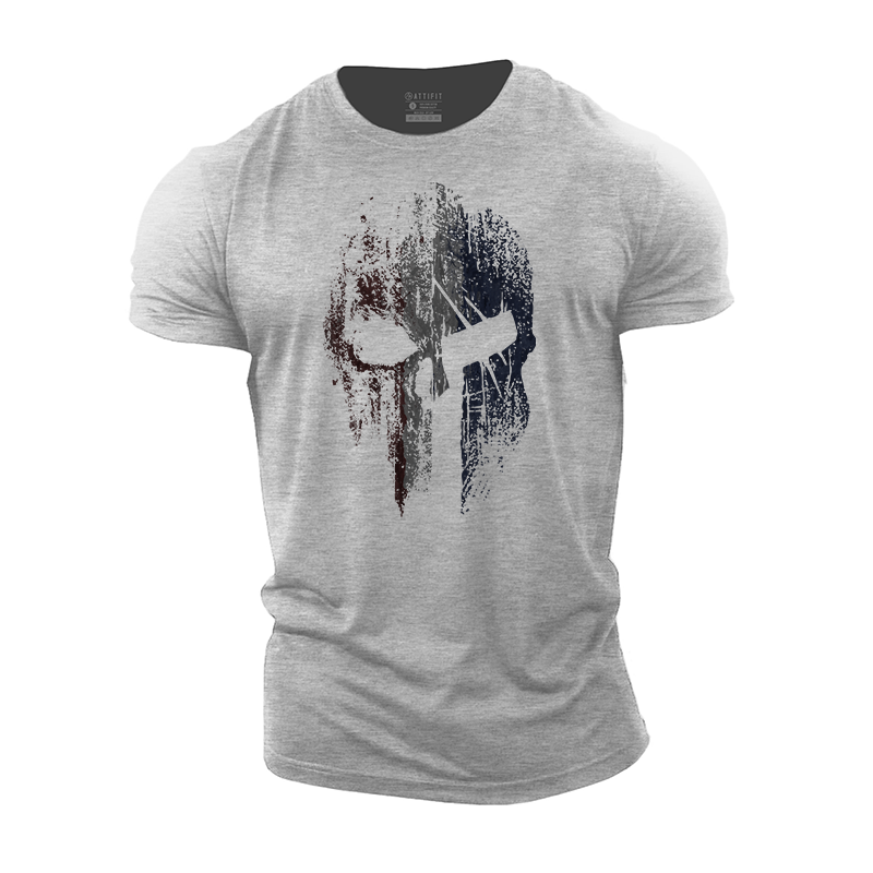 Warrior Skull Cotton T-Shirt
