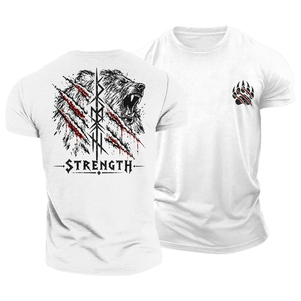 Runic Bear Strength Cotton T-Shirt