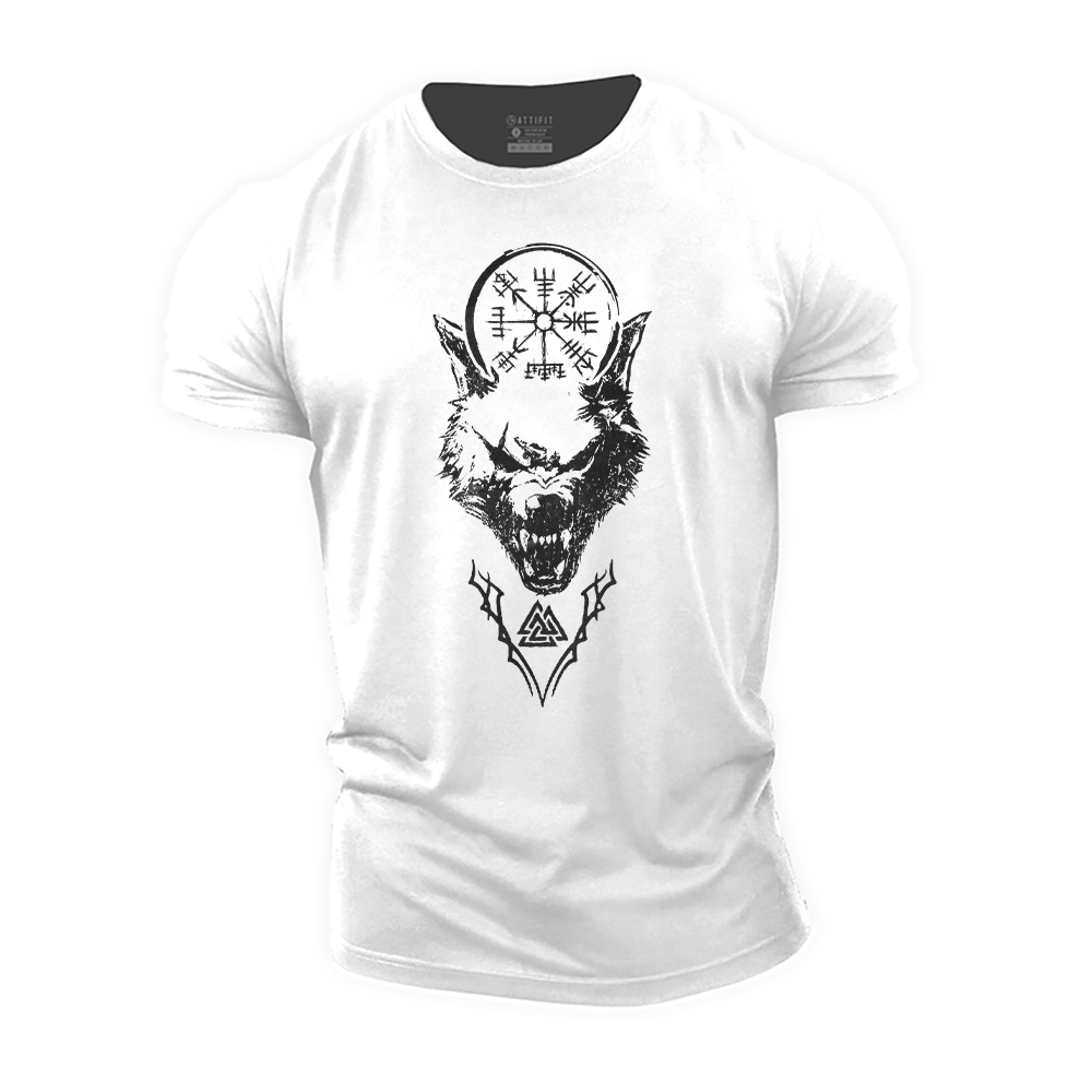 Viking Wolf Warrior Cotton T-Shirt