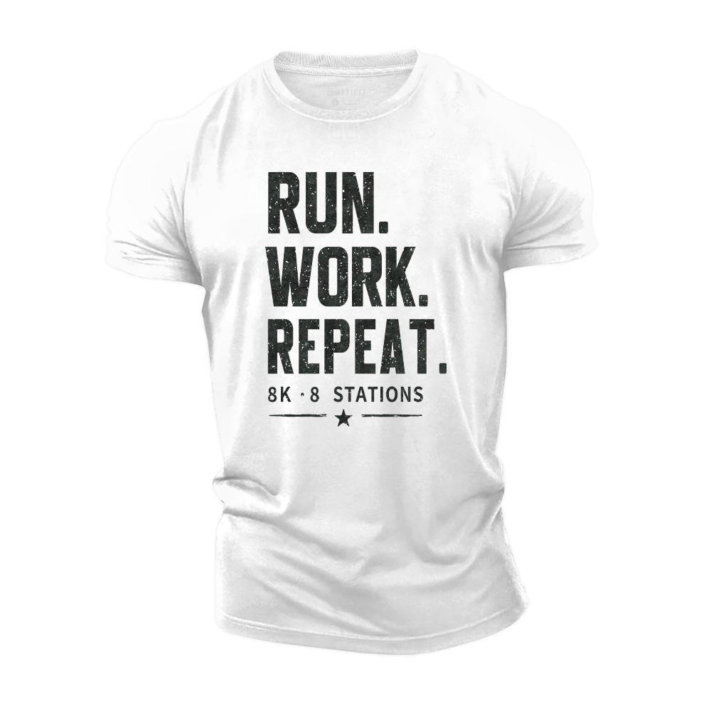 Run Work Repeat Cotton T-Shirt