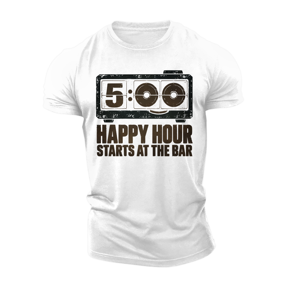 Happy Hour Starts Here Cotton T-Shirt