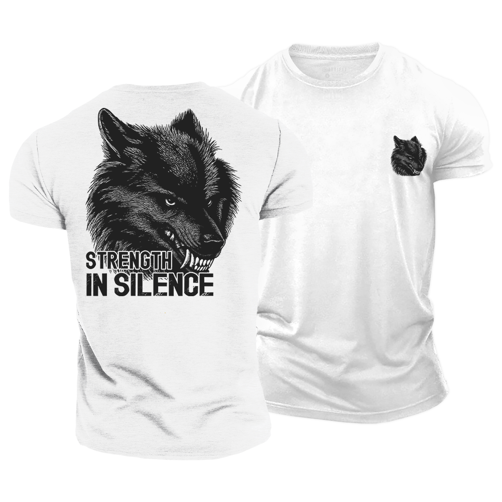 Silent Strength Wolf Cotton T-Shirt