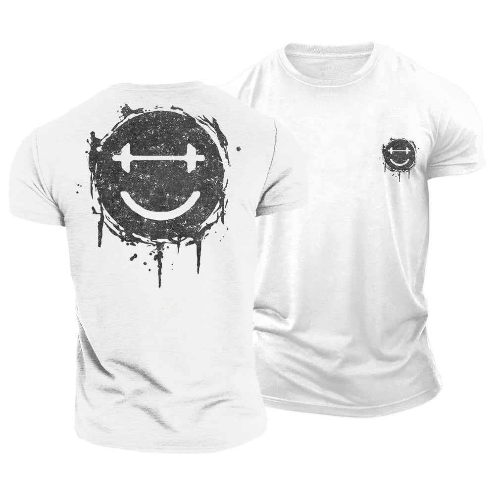 Dumbbell Smiley Cotton T-Shirt