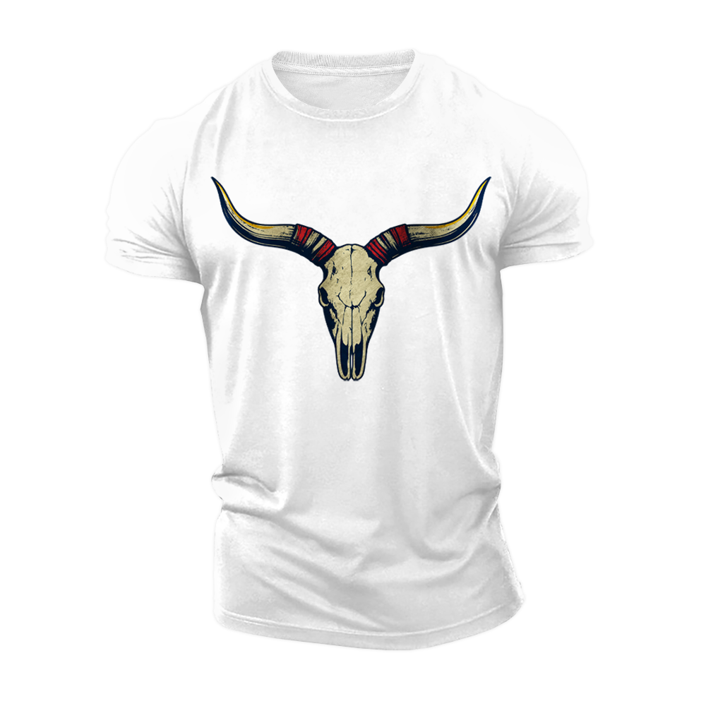 Longhorn Skull Country Cotton T-Shirt