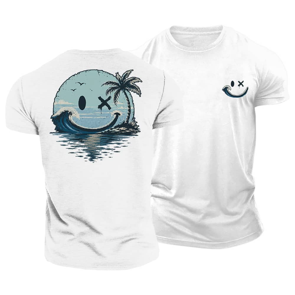 Smiley Wave Palm Cotton T-Shirt