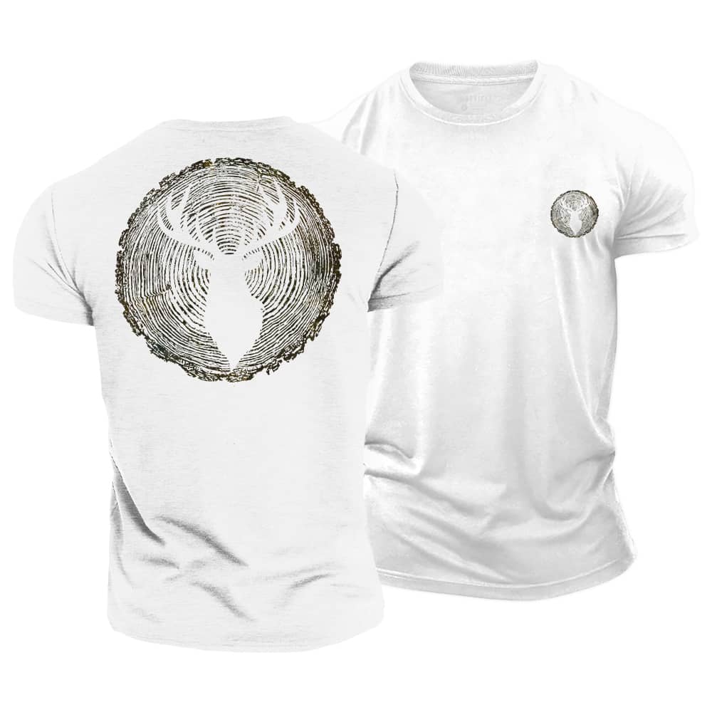 Annual Ring Deer Cotton T-Shirt