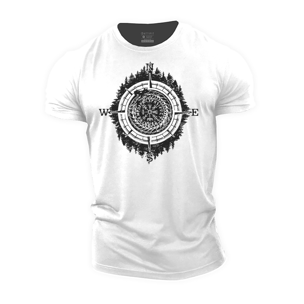 Viking Compass Landscape Cotton T-Shirt