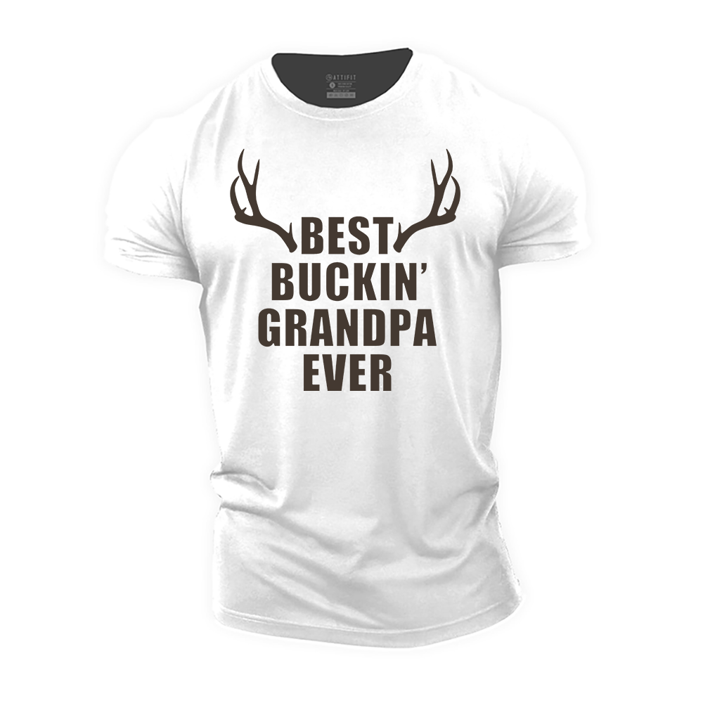 Best Buckin' Grandpa Ever Cotton T-Shirt