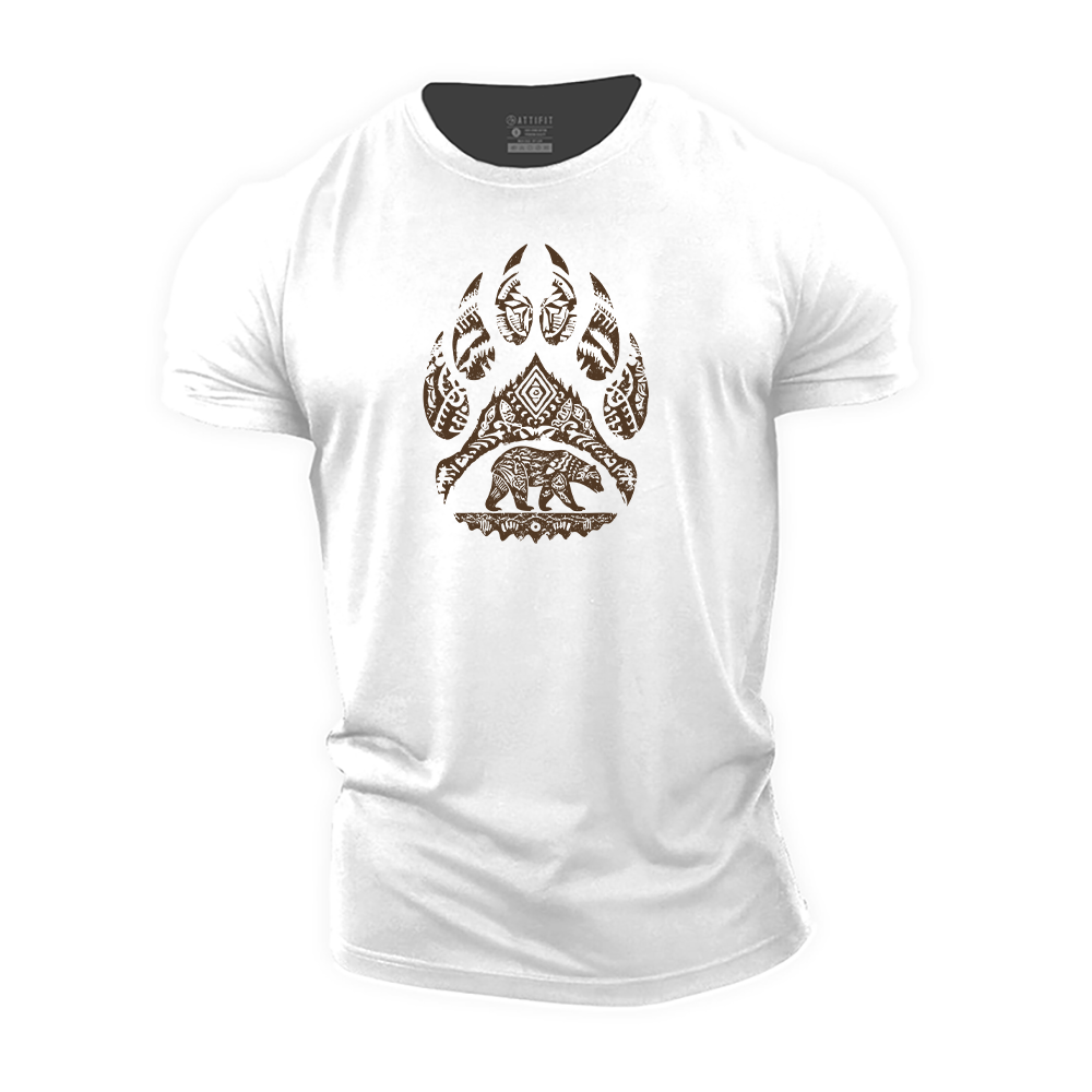 Indian Style Bear Claw Landscape Cotton T-Shirt