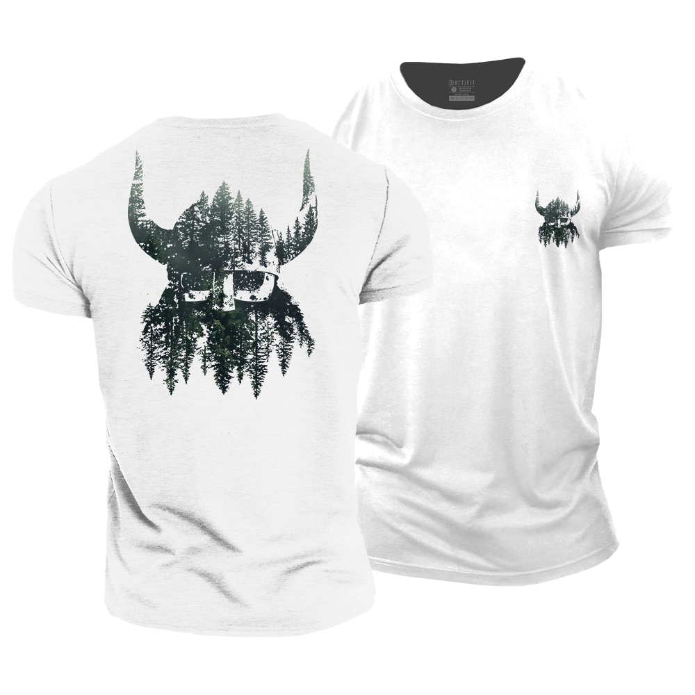 Horned Forest Warrior Cotton T-Shirt