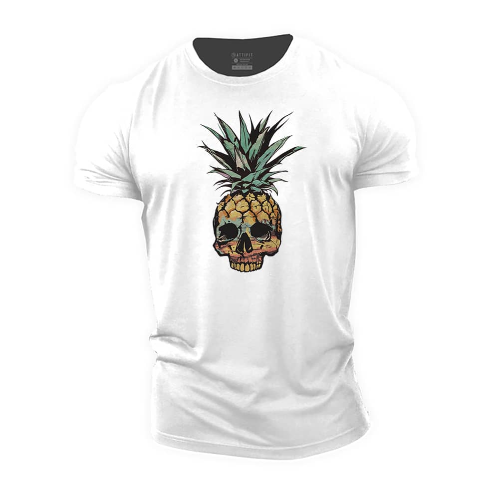 Pineapple Skull Cotton T-Shirt