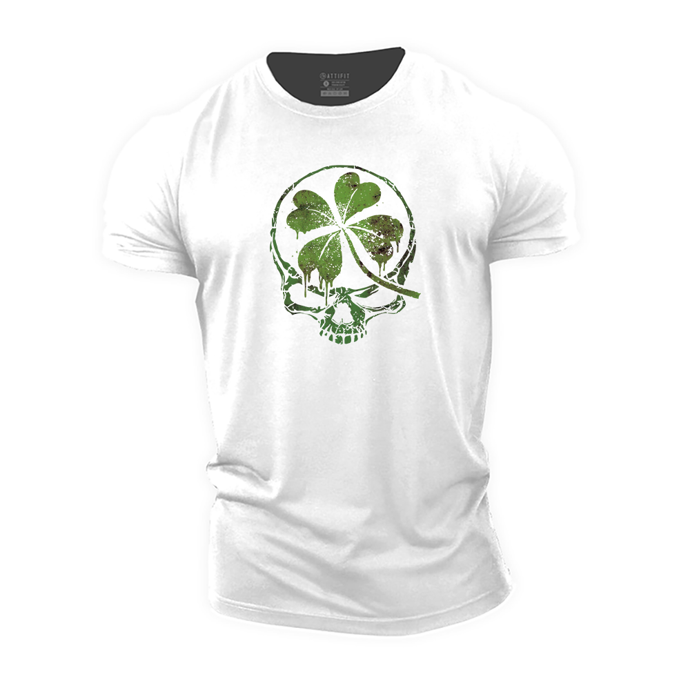 St.Patrick's Lucky Skull Cotton T-Shirt