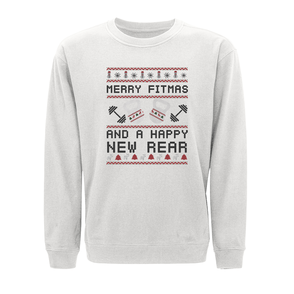 Merry Fitmas and a Happy New Rear Crewneck Sweatshirt