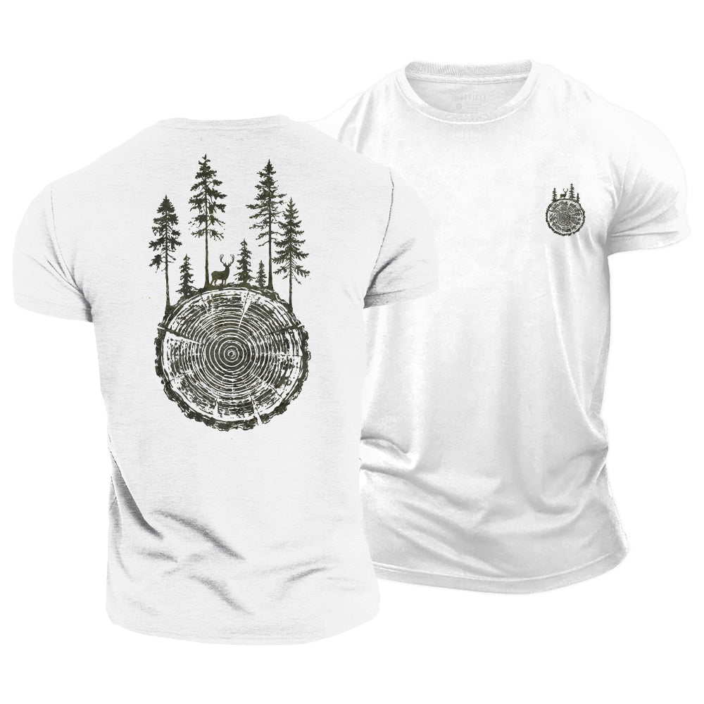 Tree Ring Forest Cotton T-Shirt