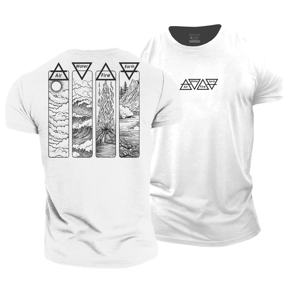 Air Fire Water Earth Four Elements Cotton T-Shirt