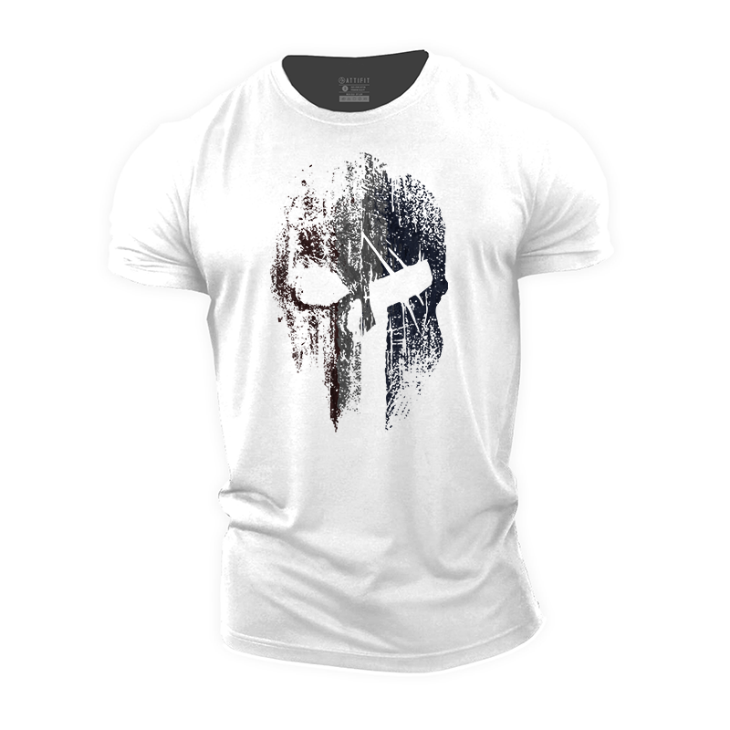 Warrior Skull Cotton T-Shirt