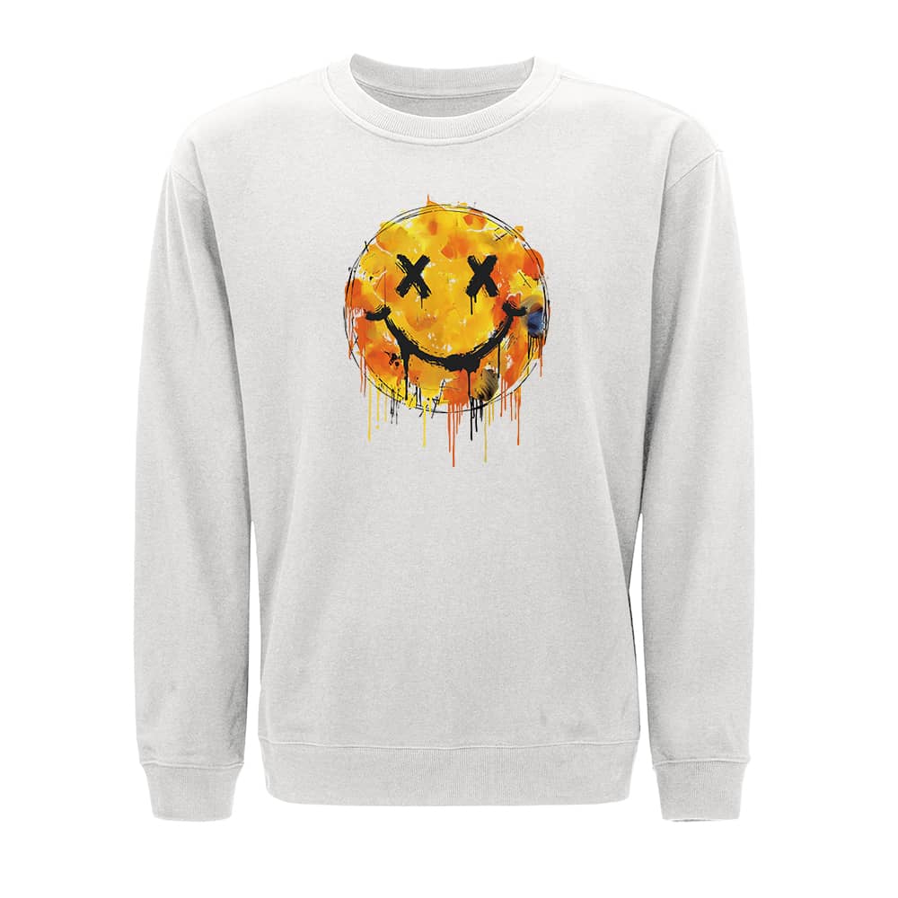 Oil Painting Smiley Crewneck Sweatshirt