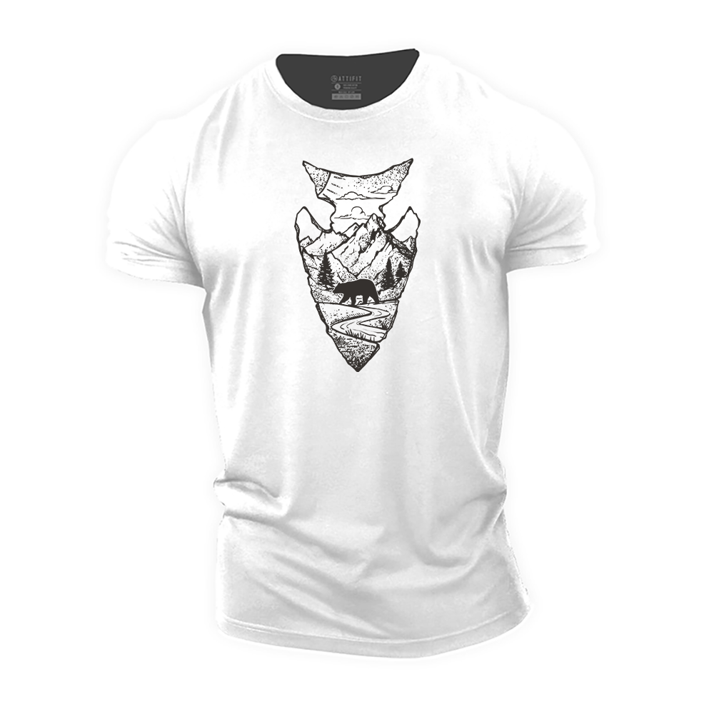 Viking Spear Landscape Cotton T-Shirt