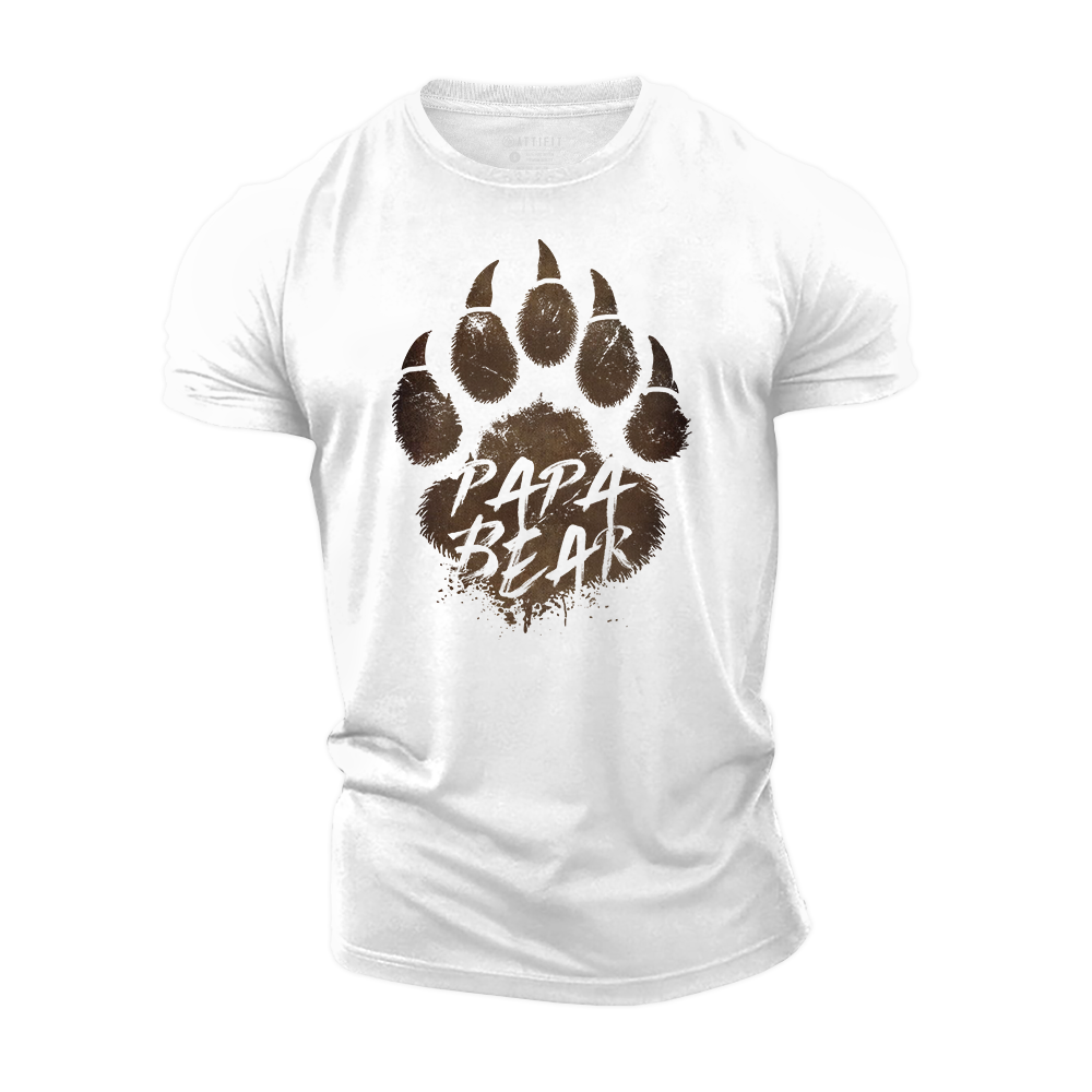 Papa Bear Paw Cotton T-Shirt