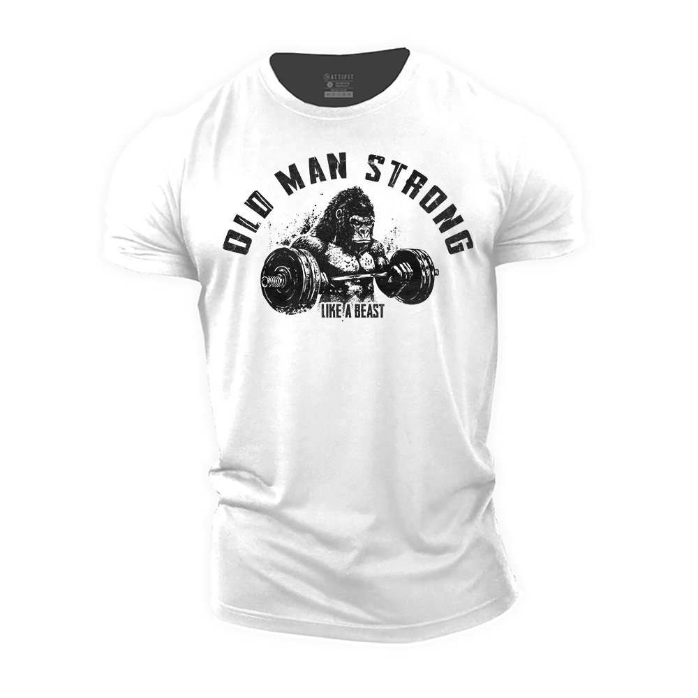 Old Man Strong like a Beast Cotton T-Shirt
