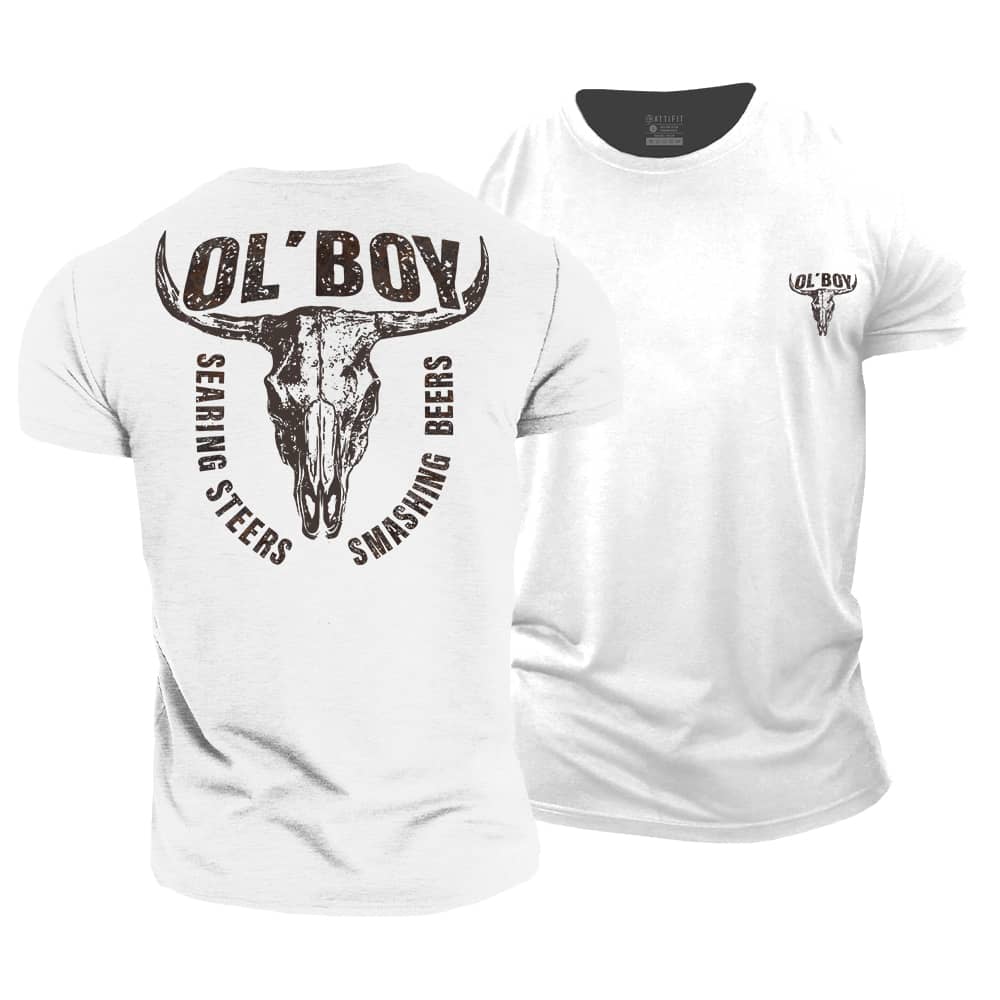 Steer Skull Cotton T-Shirt