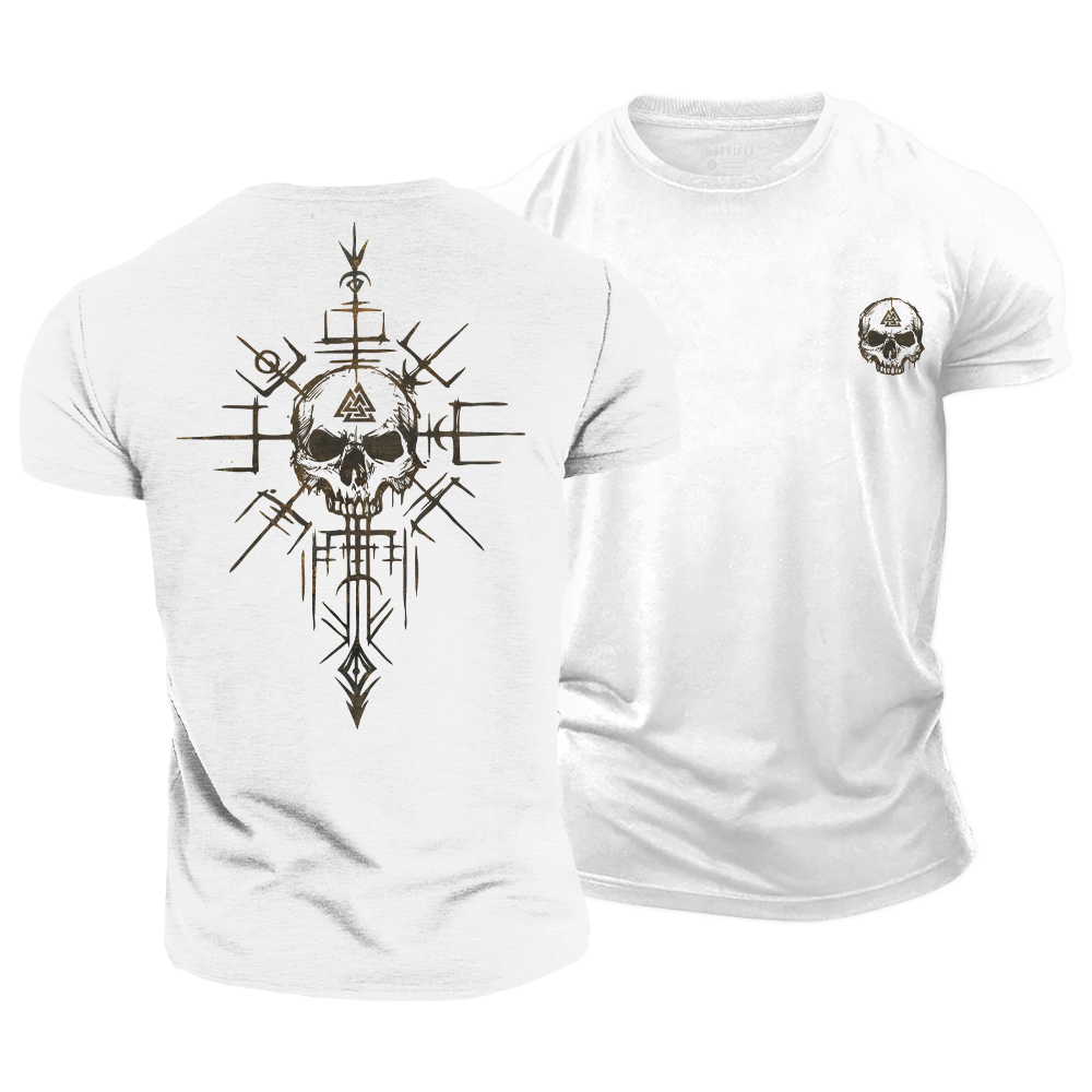 Valknut Skull Cotton T-Shirt