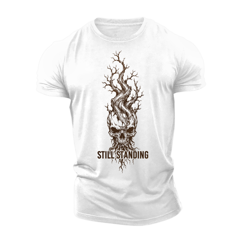 Still Standing Skull Cotton T-Shirt
