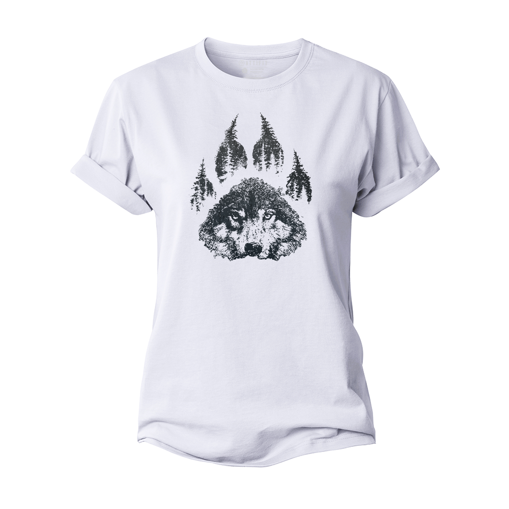 Wolf Paw Forest Women's Cotton T-Shirt