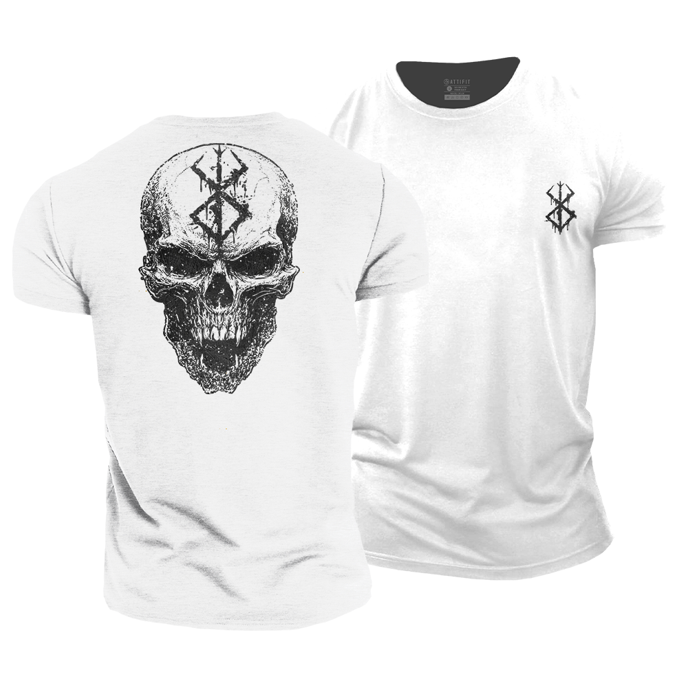 Viking Rune Skull Cotton T-Shirt