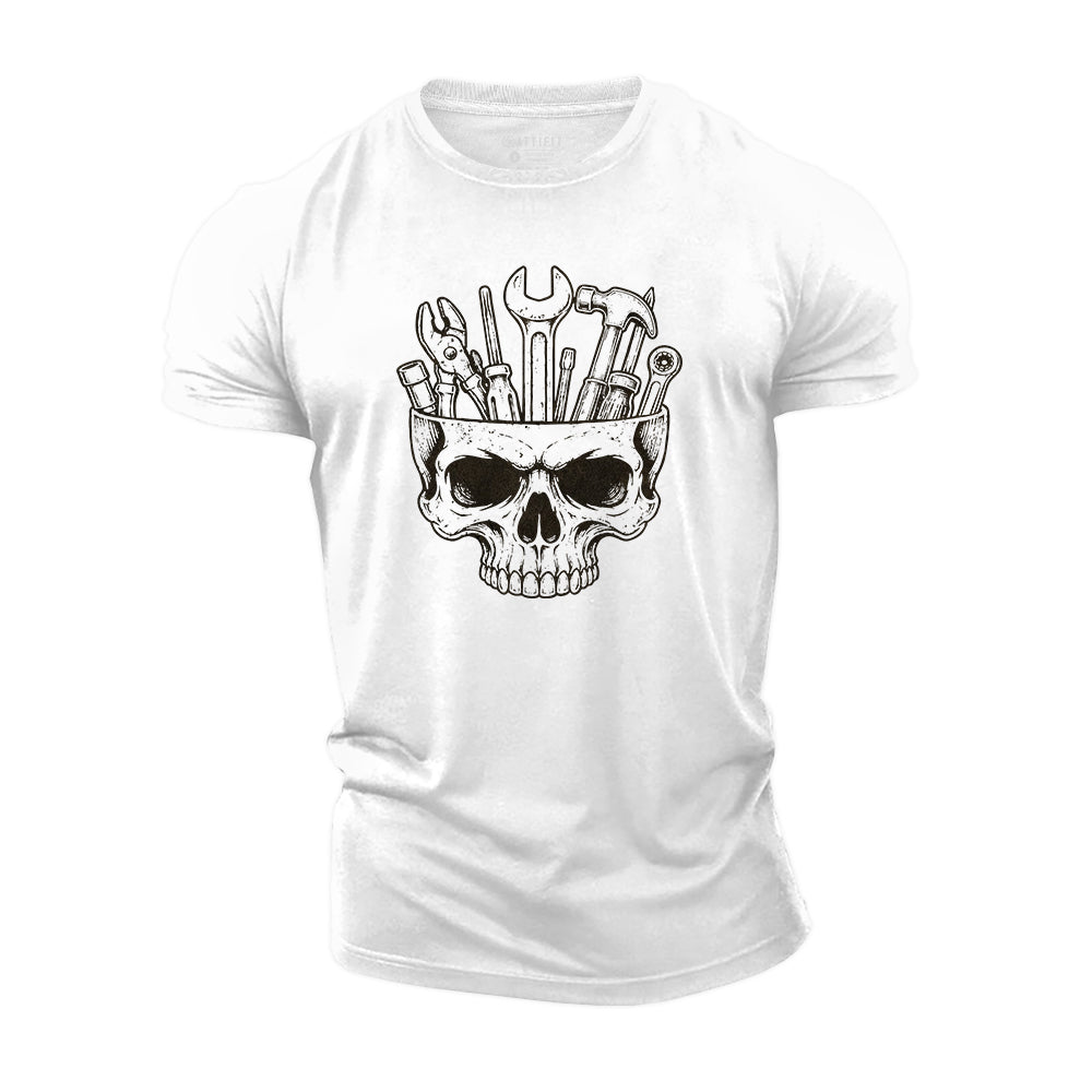Skull Full of Tools Cotton T-Shirt