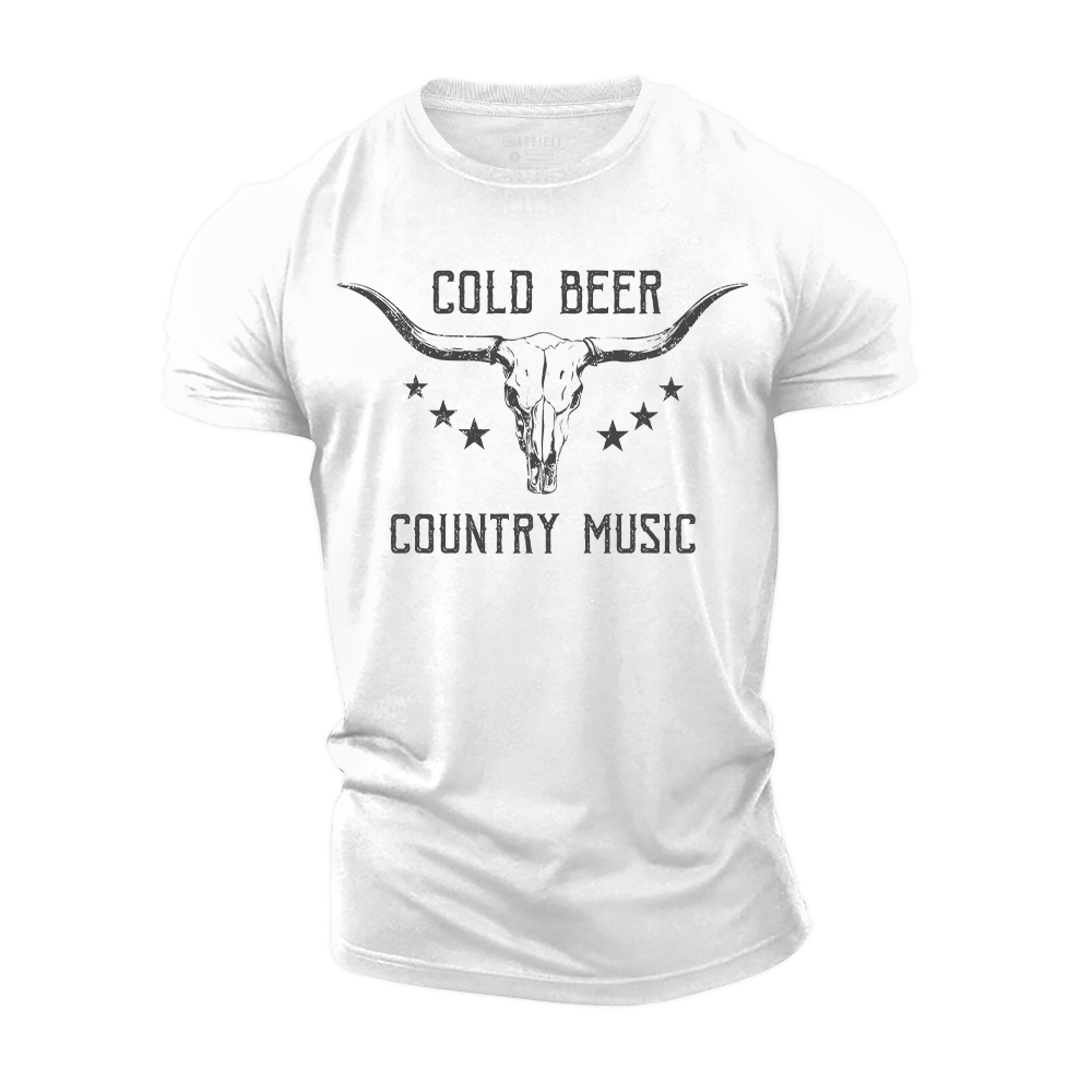Cold Beer and Country Music Cotton T-Shirt