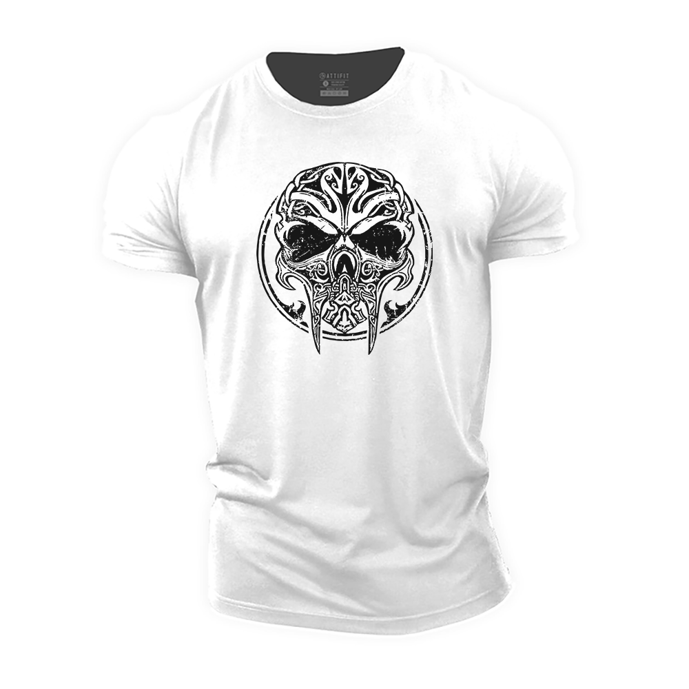 Viking Skull Cotton T-Shirt