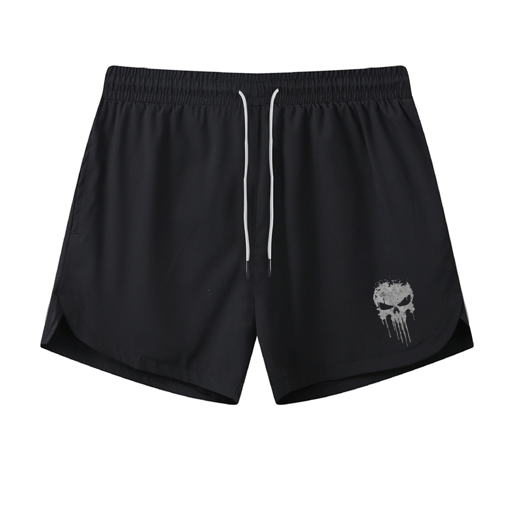 Drip Punish Skull Athletic Quick-Dry Shorts