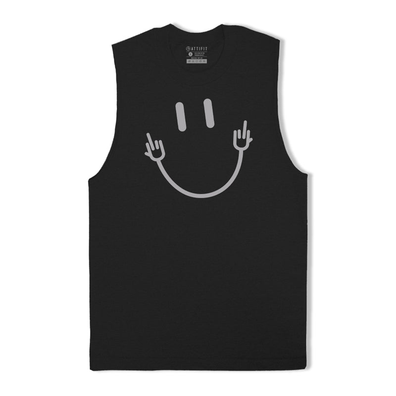 Trainings-Tanktop mit Baumwoll-Smile-Grafik
