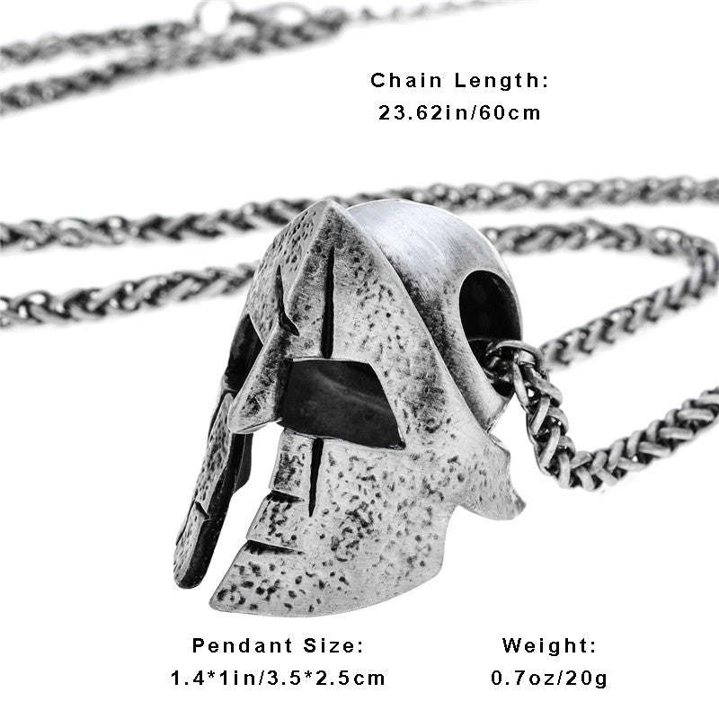 Spartan Warrior Helmet Men's Pendant Necklace