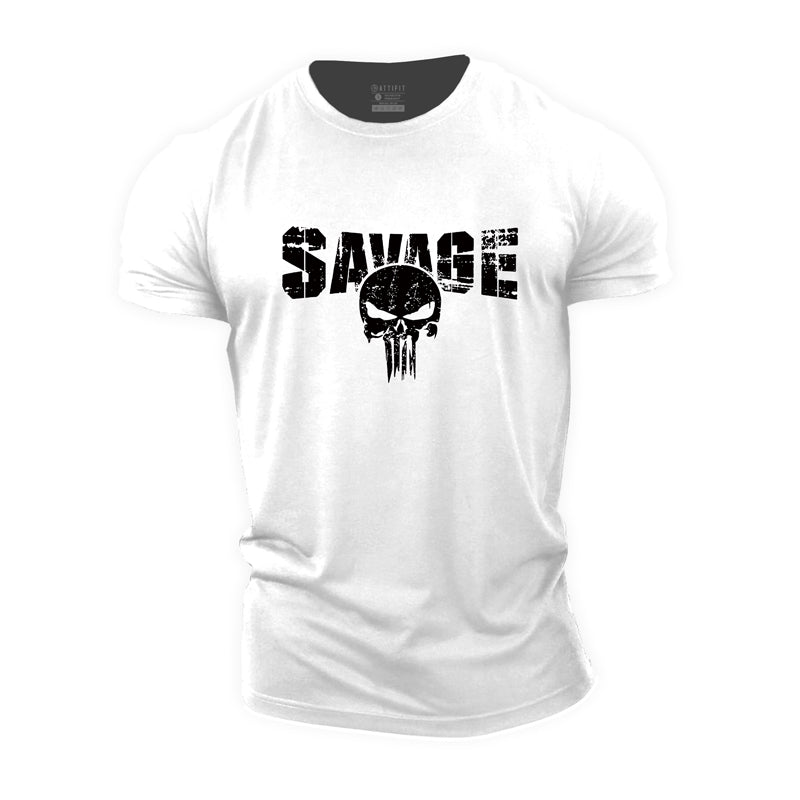 Savage Skull Cotton T-Shirt