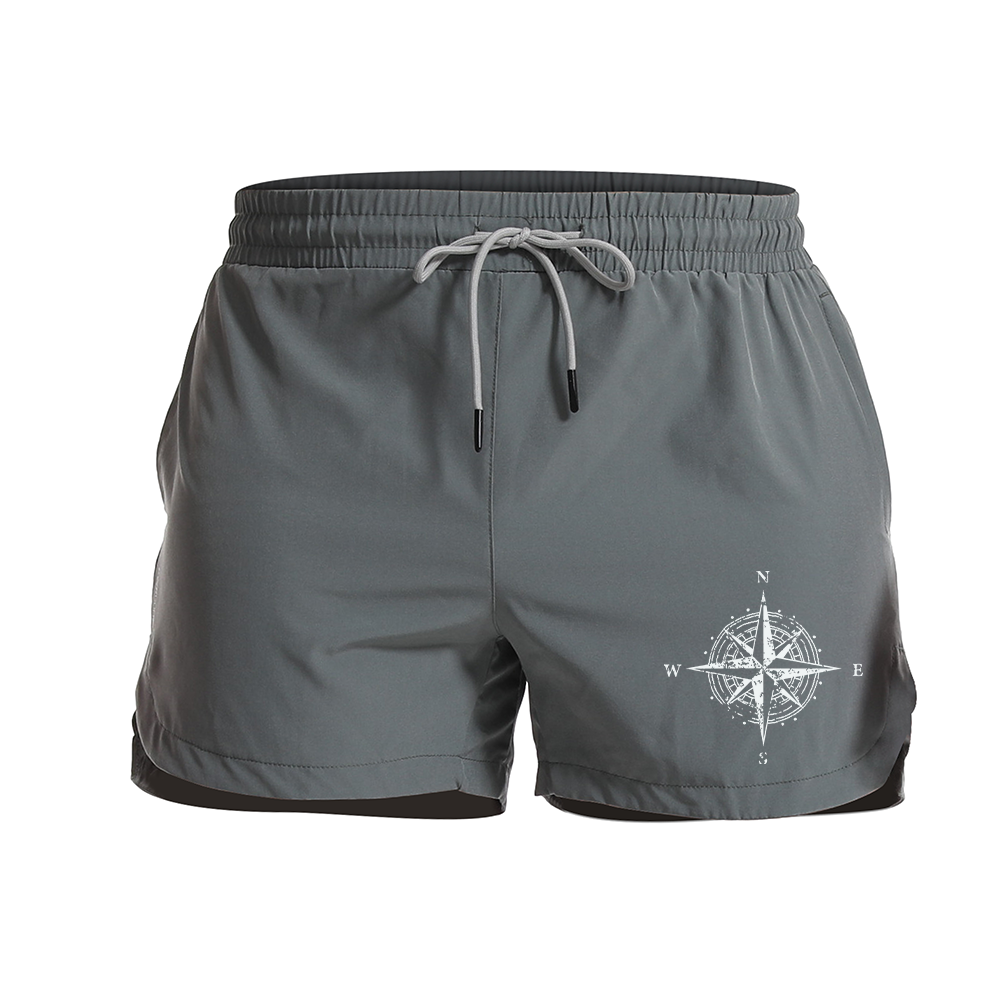 Men's Quick Dry Compass Graphic Shorts