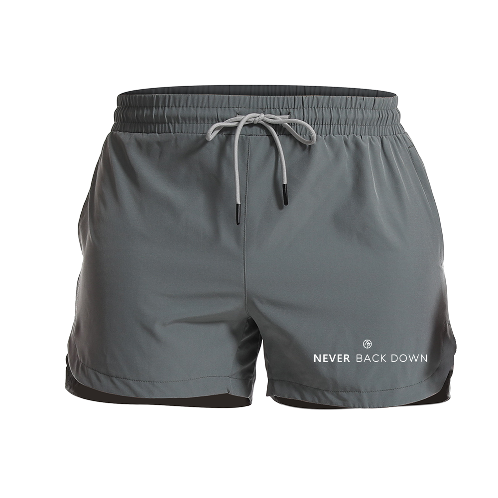Men's Quick Dry Never Back Down Graphic Shorts