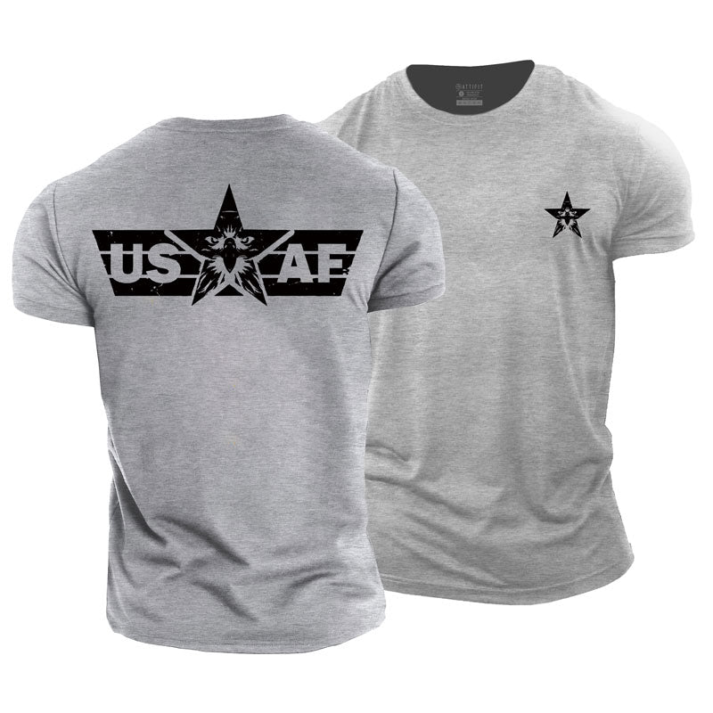 T-shirts en coton pour hommes avec graphique USAF