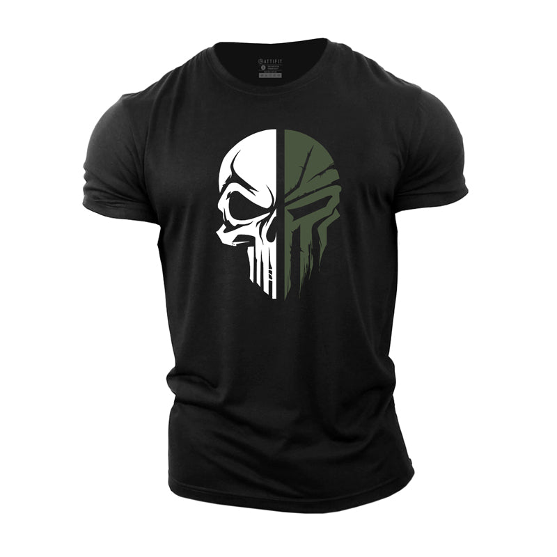 T-shirts pour hommes en coton Skull Spartan Graphic